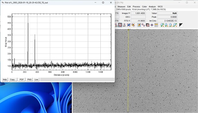 Line Profile Background 0 - 500 BW